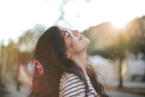 Profile of a person gazing in to the sky as they contemplate starting individual counseling okc.